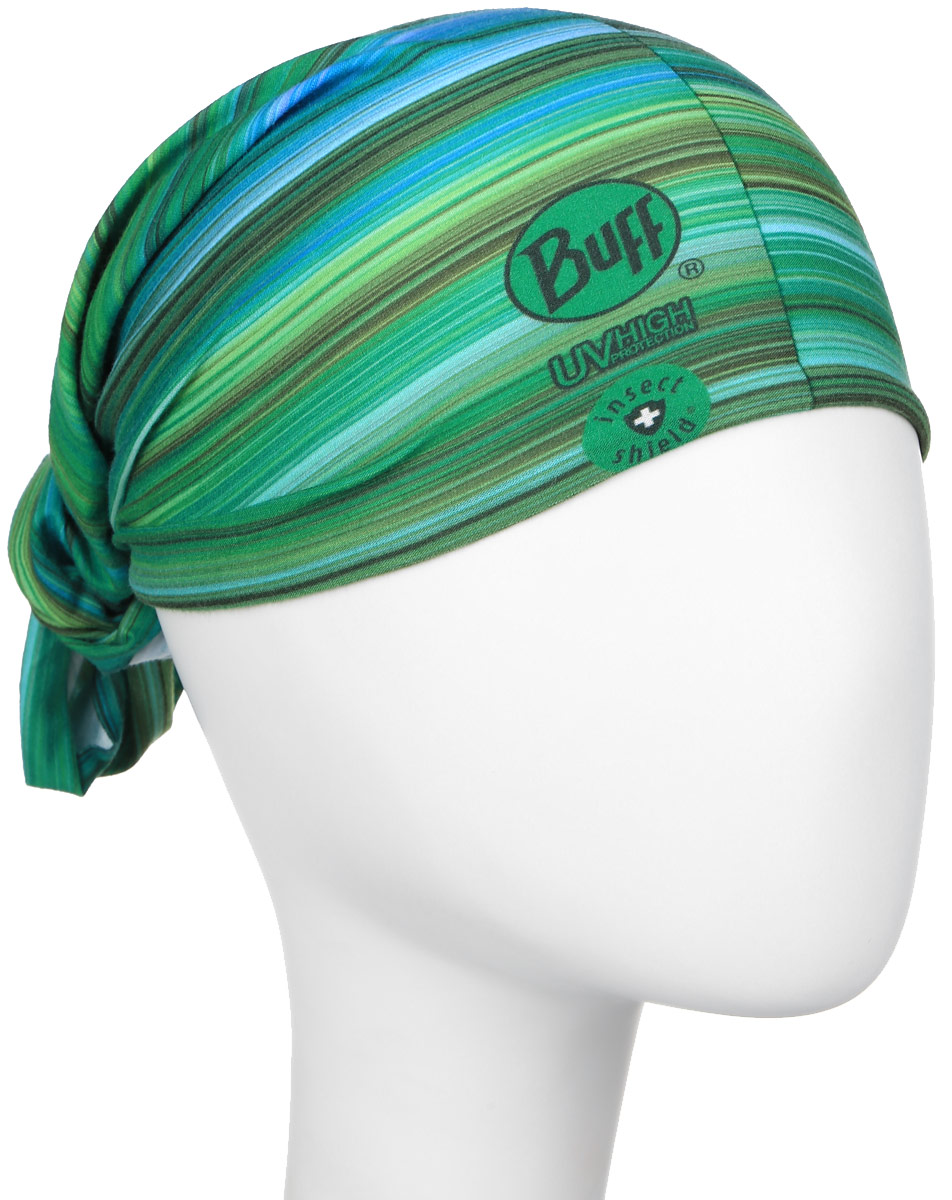 Бандана Buff High Uv Protection With Insect Shield Daghir, цвет: зеленый, мультиколор. 105836.00. Размер универсальный105836.00 Бандана Buff High Uv Protection With Insect Shield Daghir, цвет: зеленый, мультиколор. 105836.00. Размер универсальный105836.00Самая легкая и дышащая спортивная бандана-труба из серии High UV With Insect Shield, обладает репеллетными свойствами для жарких летних месяцев, . Бандану можно использовать для любых активностей в спорте и активном отдыхе. Технология Coolmax максимально быстро способствует отведению влаги, создавая легкий эффект охлаждения, тем самым снижая риск перегрева. Способствует блокированию до 95% ультрафиолетового излучения. Многофункциональную бандану Buff можно трансформировать в различные головные уборы: шапочка, повязка, пиратка, шарф, маска, напульсник и др. Технология Polygiene банданы Buff сохраняет свежесть намного дольше. Данный тип бандан является самым универсальным - размер окружности головы 55-62 см.