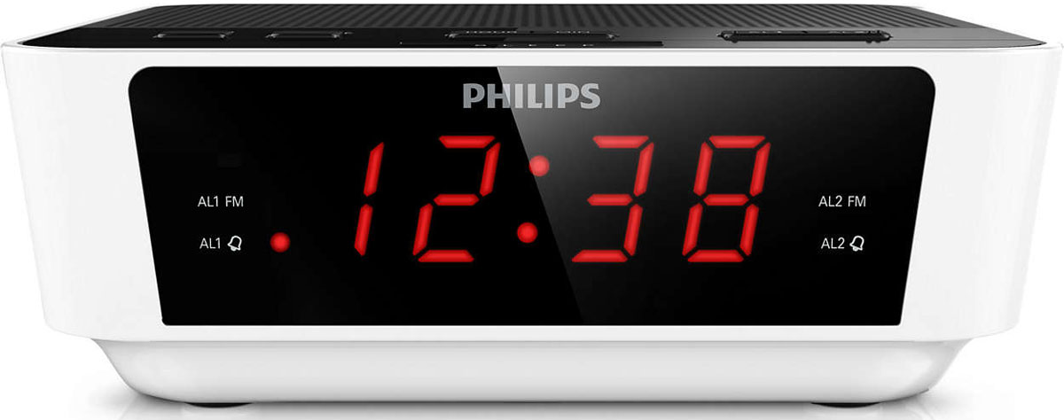 Philips AJ3115/12 радио будильникAJ3115/12 Philips AJ3115/12 радио будильникAJ3115/12Просыпайтесь под вашу любимую радиостанцию или под зуммерПросыпайтесь под свою любимую радиостанцию или ностальгический звонок будильника. Просто установите будильник на радиочасах Philips AJ3115/12 в режим включения последней прослушиваемой станции или в режим звонка. В установленное время радиочасы Philips автоматически включат эту радиостанцию или сигнал.Цифровая настройка FM с предустановкамиАудиосистема Philips AJ3115/12 оснащена цифровым FM-тюнером, что открывает дополнительные возможности для прослушивания музыки. Просто настройте любимую станцию, а затем нажмите и удерживайте кнопку предустановки для запоминания частоты. Благодаря функции сохранения предустановленных радиостанций можно быстро получить доступ к любимой радиостанции, не настраивая ее вручную каждый раз.Мягкий будильник для приятного пробужденияНачните ваш день с легкого пробуждения под постепенно нарастающую громкость будильника. Обычные сигналы будильника с предварительно установленной громкостью либо слишком тихие, чтобы разбудить вас, либо настолько громкие, что заставляют вас резко вскакивать. Просыпайтесь под вашу любимую музыку, радиостанцию или звуковой сигнал. Громкость сигнала Спокойного будильника постепенно нарастает с довольно низкой до достаточно высокой, чтобы мягко будить вас.Повторный звуковой сигнал для возможности немного вздремнутьРадиочасы Philips AJ3115/12 оснащены функцией повтора сигнала, которая не позволит проспать. Если при срабатывании сигнала будильника вы не готовы встать, просто нажмите кнопку повторения сигнала и продолжайте спать. Сигнал будильника прозвучит снова спустя девять минут. Кнопку повторения сигнала можно нажимать каждые девять минут до тех пор, пока вы не отключите будильник.Двойной будильник разбудит вас в одно время, а вашего близкого человека — в другое.Аудиосистема Philips оснащена двойным будильником. Установите одно время будильника для себя, а другое — для своих близких.Большой дисплей для удобства просмотраБольшой дисплей позволяет с удобством просматривать информацию. Теперь можно без труда увидеть время или настройки будильника даже на расстоянии. Идеально подходит для людей в преклонном возрасте и людей со слабым зрением.Таймер отключения позволяет засыпать под любимую музыкуС помощью таймера отключения можно установить время, в течение которого вы хотите слушать музыку или выбранную радиостанцию перед сном. Просто установите время (до 1 часа) и выберите компакт-диск или станцию. Радио Philips AJ3115/12 будет проигрывать компакт-диск или транслировать радиопрограмму в течение установленного времени, а затем автоматически отключится, перейдя в экономичный режим ожидания. Благодаря таймеру отключения вы будете засыпать под любимую музыку или голос радио-диджея, и вам больше не придется считать до ста или беспокоиться о расходе электроэнергии.