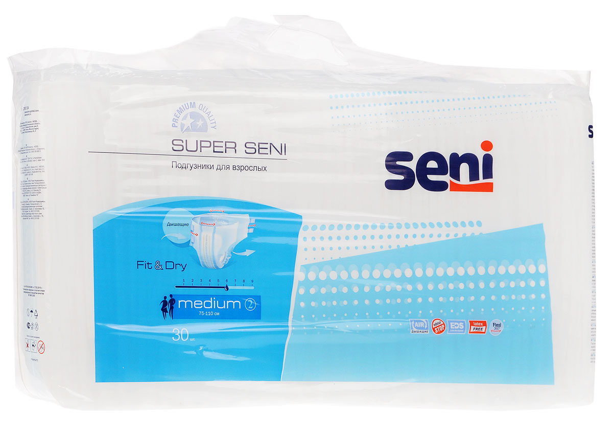 Seni Подгузники для взрослых Super SeniРазмер 2 (medium) 30 шт