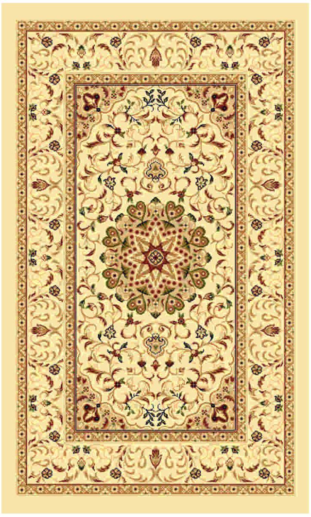 Ковер Kamalak tekstil, прямоугольный, цвет: кремовый, 50 x 100 см. УК-0509УК-0509 Ковер Kamalak tekstil, прямоугольный, цвет: кремовый, 50 x 100 см. УК-0509УК-0509Ковры-паласы выполнены из полипропилена. Ковры обладают хорошими показателями теплостойкости и шумоизоляции. Являются гиппоалергенными. За счет невысокого ворса ковры легко чистить. Вам придется по душе широкая гамма цветов и возможность гармонично оформить интерьер. Практичный и устойчивый к износу ворс - от постоянного хождения не истирается, не накапливает статическое электричество. Структура волокна в полипропиленовых моделях гладкая, поэтому грязь не может выесться, на ворсе она скапливается с трудом. Полипропилен не впитывает влагу, отталкивает водянистые пятна. Уход: Самый простой способ избавить изделие от грязи – пропылесосить его с обеих сторон (лицевой и изнаночной).Влажная уборка с применением шампуней и моющих средств не противопоказана. Если шерсти и шёлку универсальные чистящие составы не подходят, то для синтетики они придутся в самый раз.Хранить их нужно рулоном, не складывая «салфеткой».При надлежащем уходе синтетический ковёр прослужит долго, не утратив ни яркости узора, ни блеска ворса, ни его упругости.