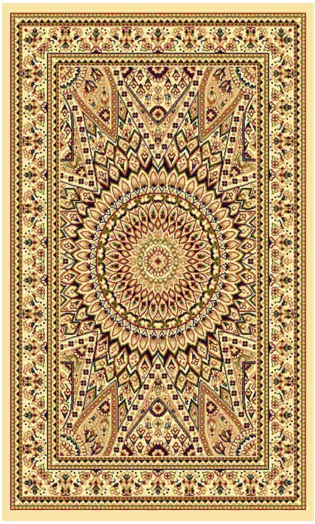 Ковер Kamalak tekstil, прямоугольный, цвет: кремовый, 60 x 110 см. УК-0250УК-0250 Ковер Kamalak tekstil, прямоугольный, цвет: кремовый, 60 x 110 см. УК-0250УК-0250Ковры-паласы выполнены из полипропилена. Ковры обладают хорошими показателями теплостойкости и шумоизоляции. Являются гиппоалергенными. За счет невысокого ворса ковры легко чистить. Вам придется по душе широкая гамма цветов и возможность гармонично оформить интерьер. Практичный и устойчивый к износу ворс - от постоянного хождения не истирается, не накапливает статическое электричество. Структура волокна в полипропиленовых моделях гладкая, поэтому грязь не может выесться, на ворсе она скапливается с трудом. Полипропилен не впитывает влагу, отталкивает водянистые пятна. Уход: Самый простой способ избавить изделие от грязи – пропылесосить его с обеих сторон (лицевой и изнаночной).Влажная уборка с применением шампуней и моющих средств не противопоказана. Если шерсти и шёлку универсальные чистящие составы не подходят, то для синтетики они придутся в самый раз.Хранить их нужно рулоном, не складывая «салфеткой».При надлежащем уходе синтетический ковёр прослужит долго, не утратив ни яркости узора, ни блеска ворса, ни его упругости.