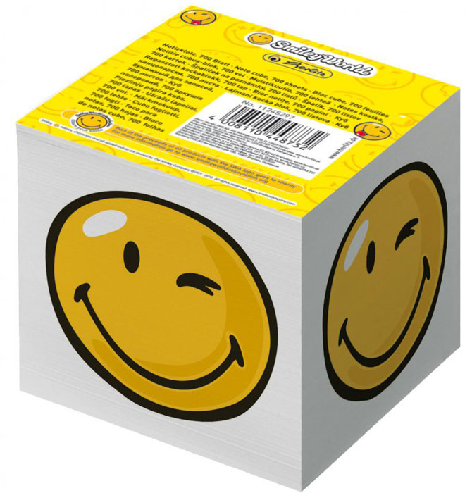 Herlitz Бумага для заметок Smiley World 700 листов11245297 Herlitz Бумага для заметок Smiley World 700 листов11245297Бумага для заметок Herlitz Smiley World - это удобное и практическое решение для быстрой записи информации в домашних или офисных условиях.В блоке 700 листов белой бумаги. Он выполнен в виде куба с изображением подмигивающего смайла. Бумага для заметок Herlitz Smiley World займет свое место среди ваших канцелярских принадлежностей.