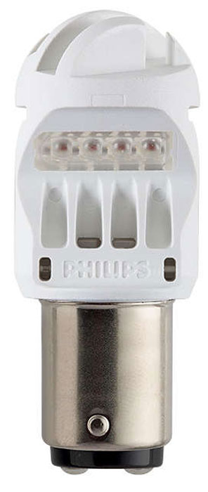 Сигнальные светодиодные лампы LED Vision Red intense P21/5W, 1 шт. 12836REDB112836REDB1 Сигнальные светодиодные лампы LED Vision Red intense P21/5W, 1 шт. 12836REDB112836REDB1Лампа LED Vision Red intense придаст стильный вид вашему автомобилю. Усовершенствованный цоколь обеспечивает удобство установки - впечатляющее светодиодное решение. Сверхдолгий срок службы и великолепное качество.Долговечное светодиодное решение 70 лм. Светодиодные лампы, представленные на рынке, обеспечивают высокий начальный уровень светового излучения, однако через минуту свет становится более тусклым из-за того, что плохо отводится тепло. Благодаря оптимальному терморегулированию светодиоды Philips обеспечивают стабильный световой поток 70 лм.Быстрый отклик и увеличенная длина луча. Светодиодные стоп-сигналы и габаритные огни Philips включаются быстрее, что обеспечивает транспортному средству, движущемуся сзади, дополнительно 9 метров дистанции для торможения (при скорости 115 км/ч).Оптимальное излучение света благодаря технологии MirrorFlux. Излучение света оптимизировано для рефлекторов стоп-сигналов и габаритных огней благодаря усовершенствованной технологии MirrorFlux: свет попадает на заднюю часть рефлектора, что улучшает характеристики оптического фокуса и форму светового пучка.Непревзойденная прочность и надежность. Инновационная конструкция обеспечивает высокую устойчивость к ударам и вибрациям - теперь ваш автомобиль готов к любым испытаниям!Насыщенный красный свет. Насыщенный красный свет светодиодов с высоким световым потоком обеспечивает непревзойденное качество света при применении в качестве стоп-сигналов и габаритных огней по сравнению со стандартными галогенными лампами — идеальное решение как для красной, так и для белой оптики.Напряжение: 12 В.Мощность: 1,9 Вт.Обозначение: P21/5, светодиод, красный, 12836, 12 В, B1.Срок службы:Стоп-сигналы — 2000 чГабаритные огни — 10 000 ч