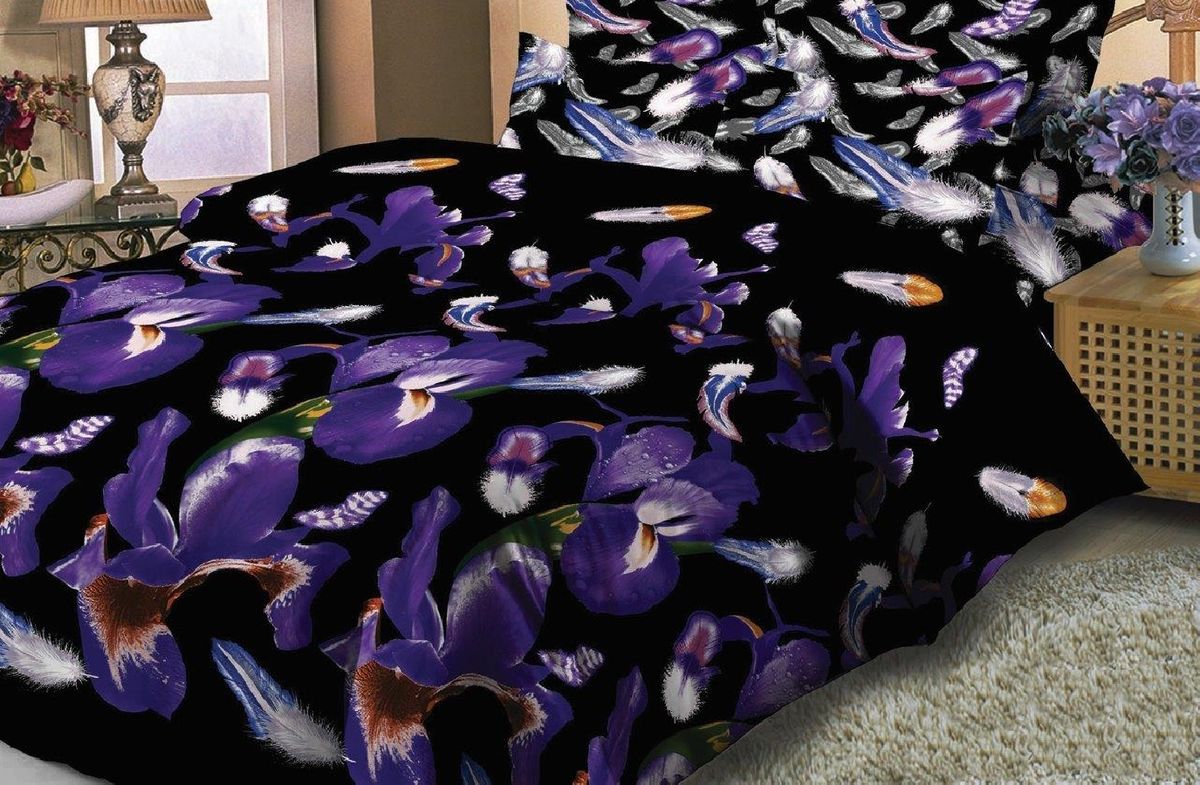 Комплект белья Liya Home Collection Соблазн, 2-спальный с евро простыней, наволочки 70x70, цвет: фиолетовый, черный1515150000347 Комплект белья Liya Home Collection Соблазн, 2-спальный с евро простыней, наволочки 70x70, цвет: фиолетовый, черный1515150000347Комплект белья Liya Home Collection Соблазн состоит из пододеяльника, простыни и четырех наволочек. Изделия выполнены из сатина (100% хлопок).Сатин - производится из высших сортов хлопка, а своим блеском и легкостью напоминает шелк. Постельное белье из сатина превращает жаркие летние ночи в прохладные и освежающие, а холодные зимние - в теплые и согревающие.