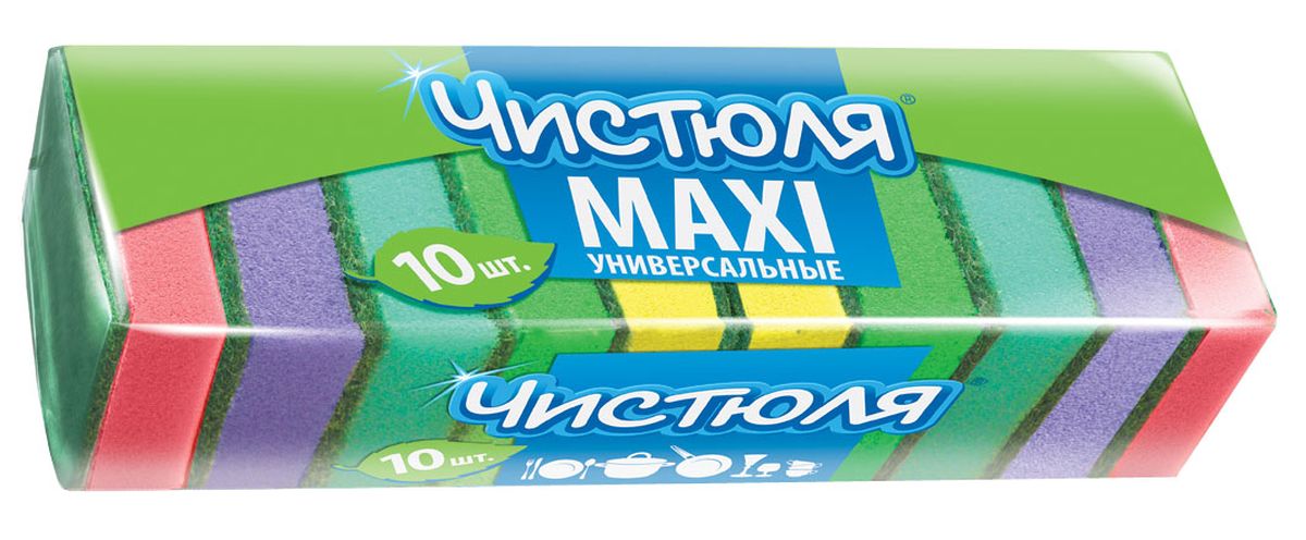 Губка для мытья посуды Чистюля Maxi, с абразивным слоем, 64 х 96 х 27 мм, 10 штП0305 Губка для мытья посуды Чистюля Maxi, с абразивным слоем, 64 х 96 х 27 мм, 10 штП0305Губка для мытья посуды Чистюля Maxi имеет удобный размер, качественный жесткий абразив. Губка сохраняет хорошую форму в течение всего срока службы.