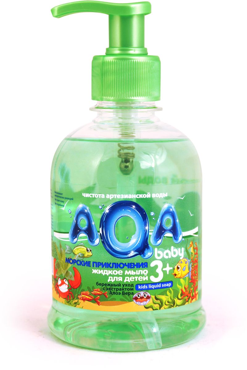 AQA baby Мыло жидкое Морские приключения 300 мл02011201 AQA baby Мыло жидкое Морские приключения 300 мл02011201Жидкое мыло для детей Морские приключения для ежедневной гигиены, сделано на основе воды из артезианского источника.Не сушит кожу, гипоаллергенно, с экстрактом алоэ вера, с маслом зародышей пшеницы. Без парабенов.Товар сертифицирован.
