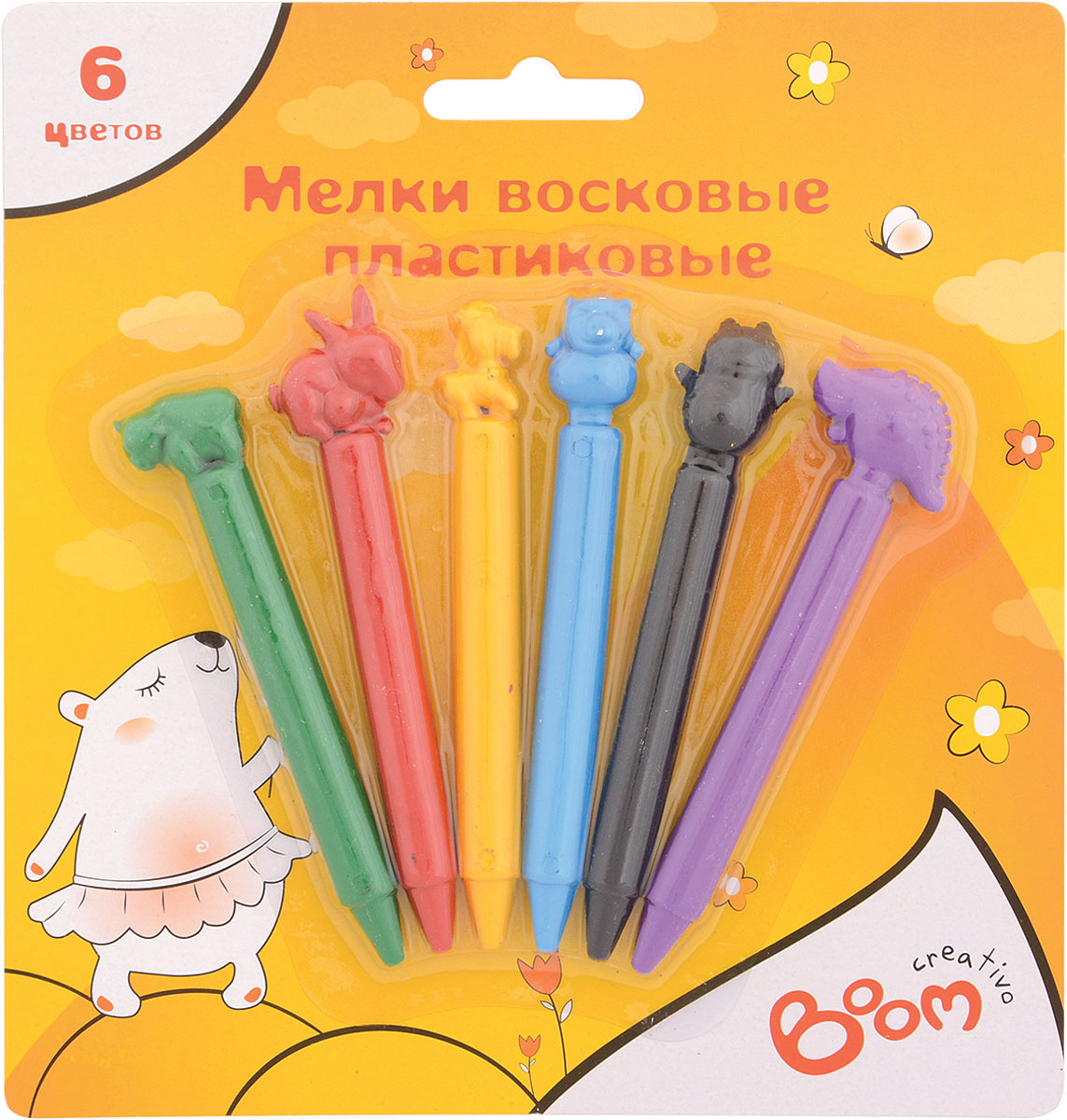 Boom Набор восковых мелков Creativo 6 цветов - Мелки и пастель Boom Набор восковых мелков Creativo 6 цветов - Мелки и пастель