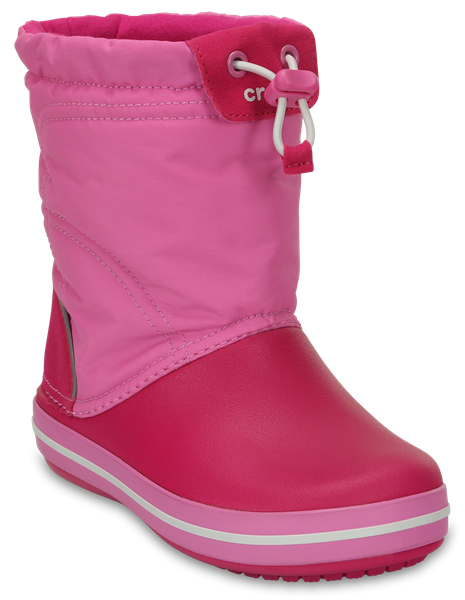 Дутики детские Crocs Crocband LodgePoint Boot K, цвет: розовый. 203509-6LR. Размер C10 (27)