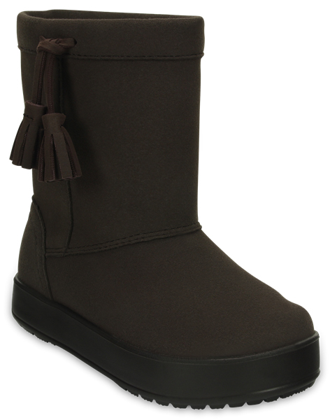 Сапоги для девочки Crocs LodgePoint Boot Casual, цвет: темно-коричневый. 203751-206. Размер 6 (23)