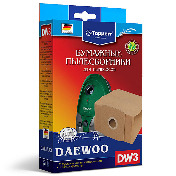 Topperr DW 3 фильтр для пылесосов Daewoo, 5 шт