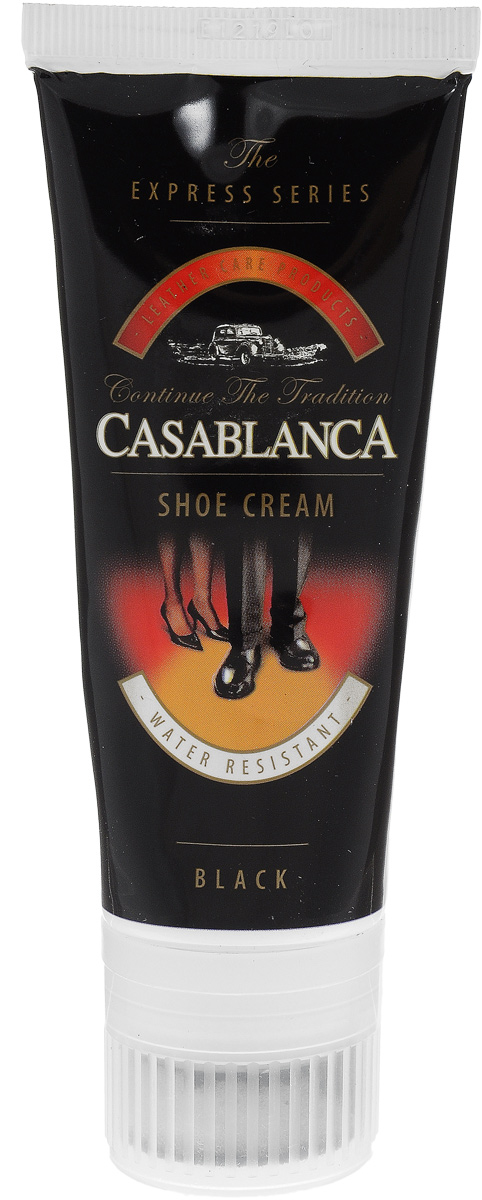 Крем-воск для обуви Casablanca, цвет: черный 75 мл