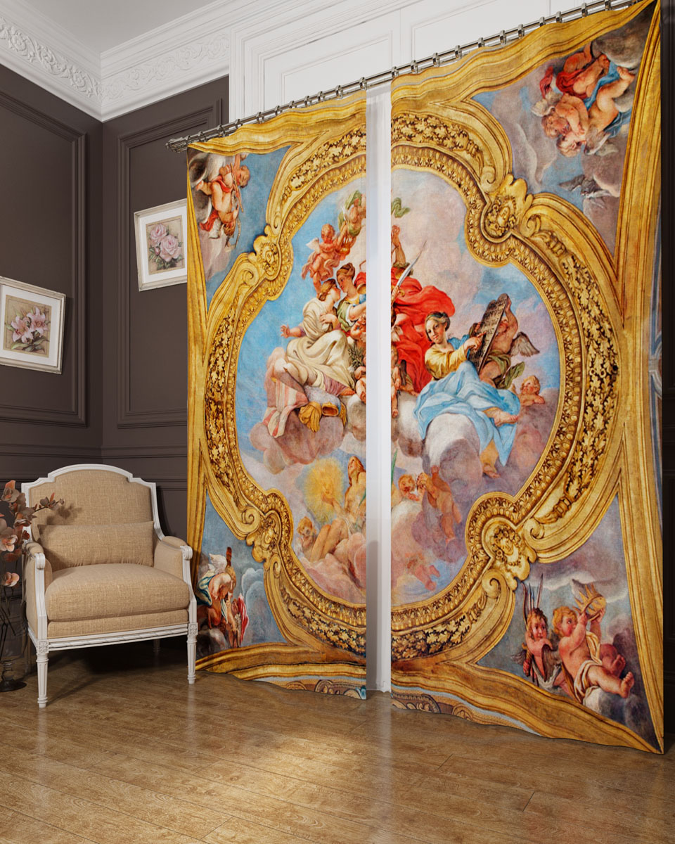 Комплект фотоштор Сирень Фреска в храме Италии, на ленте, высота 260 см03495-ФШ-БЛ-001 Комплект фотоштор Сирень Фреска в храме Италии, на ленте, высота 260 см03495-ФШ-БЛ-001Фотошторы Сирень Фреска в храме Италии, выполненные из блэкаута, отлично дополнят украшение любого интерьера. Блэкаут - это трехслойная светонепроницаемая ткань - 100% полиэстер, по структуре напоминает плотный хлопок, очень мягкий,с небольшим сероватым оттенком из-за черной нити, входящей в состав ткани. Блэкаут не требует особого ухода, хорошо драпируется. Пропускает солнечные лучи не более 5%. Крепление на карниз при помощи шторной ленты на крючки. В комплекте 2 шторы. Ширина одного полотна: 145 см.Высота штор: 260 см.Рекомендации по уходу: стирка при 30 градусах, гладить при температуре до 110 градусов.Изображение на мониторе может немного отличаться от реального.