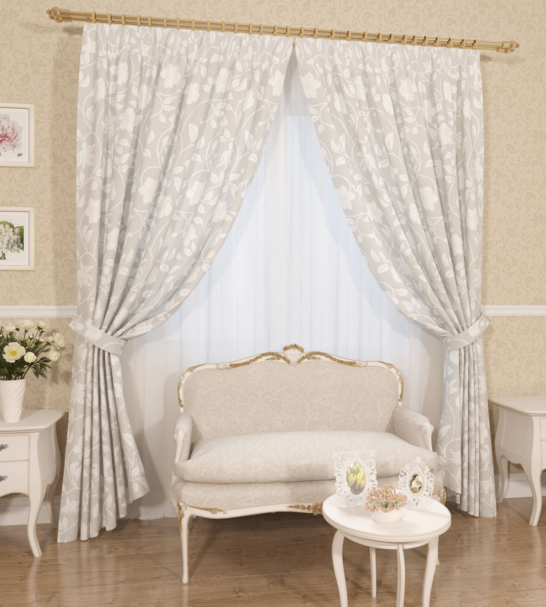Комплект штор Сирень Флорида, на ленте, высота 260 см03768-ШП-ГБ-001 Комплект штор Сирень Флорида, на ленте, высота 260 см03768-ШП-ГБ-001Шторы Сирень Флорида, выполненные из габардина (100% полиэстера), отлично дополнят украшение любого интерьера. Особенностью ткани габардин является небольшая плотность, из-за чего ткань хорошо пропускает воздух и солнечный свет. Ткань хорошо держит форму, не требует специального ухода. Цветочный рисунок в стиле прованс создаст в помещении атмосферу спокойствия и гармонии. Крепление на карниз при помощи шторной ленты на крючки. Портьеры фиксируются с помощью двух подхватов.Высота штор: 260 см.Ширина одной шторы: 145 см.Размер подхвата: 60 х 10 см. Рекомендации по уходу: стирка при 30 градусах, гладить при температуре до 110 градусов.Изображение на мониторе может немного отличаться от реального.
