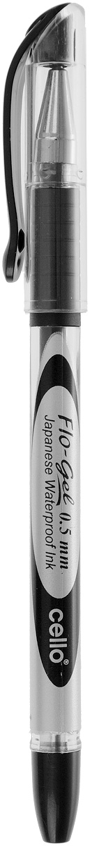 Cello Гелевая ручка Flo Gel черная306 265010 Cello Гелевая ручка Flo Gel черная306 265010Гелевая ручка Cello Flo Gel в корпусе из ударопрочного пластика прекрасно подойдет как взрослым, так и детям. Колпачок ручки имеет специальное каучуковое гнездо, который защищает не только пишущий узел, но и каучуковую накладку для пальцев. Игловидный пишущий узел изготовлен с прецизионной точностью. В самой ручке используются японские гелевые чернила.