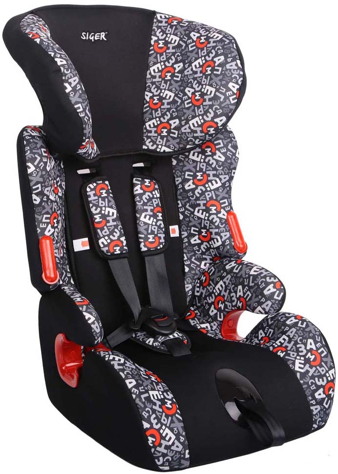 Siger Art Автокресло Космо АлфавитKRES0280 Siger Art Автокресло Космо АлфавитKRES0280Автокресло Siger «Космо» разработано для детей от 1 года до 12 лет, весом от 9 кг до 36 кг. Относится к возрастной группе 1/2/3. Кресло применимо в 2х возрастных группах: 3-7 лет (полная комплектация) и 8-12 лет (отдельно бустер).Подголовник с 6-ступенчатой регулировкой по высоте позволяет адаптировать кресло под рост ребенка. Автокресло Siger «Космо» имеет ярко-выраженную боковую и тыльную защиту головы. Чехол изготовлен из качественного износостойкого и гипоаллергенного материала. Специальная ортопедическая спинка и накладки внутренних ремней повышают уровень комфорта во время поездки.В основе кресла Siger «Космо» усиленный каркас сидения. Специальные ярлычки показывают направление штатного ремня безопасности и обеспечивают правильное крепление кресла в автомобиле. Специальные пластиковые накладки и направляющие штатного ремня гарантируют правильное прохождение ремня безопасности.Детские удерживающие устройства Siger разработаны и сделаны в России с учетом анатомии российских детей. Двухпозиционная регулировка внутренних ремней позволяет адаптировать кресло Siger «Космо» под зимнюю и летнюю одежду ребенка. Автокресло успешно прошло все необходимые краш-тесты и имеет сертификат соответствия техническому регламенту РФ и таможенному союзу.