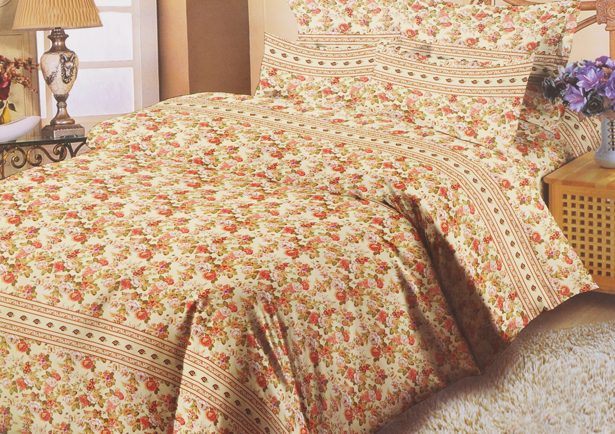 Комплект белья Liya Home Collection Глория, 2-спальный, наволочки 70x701515150000139_Глория, жёлтый/бордовый Комплект белья Liya Home Collection Глория, 2-спальный, наволочки 70x701515150000139_Глория, жёлтый/бордовыйКомплект белья Liya Home Collection Глория состоит из пододеяльника, простыни и двух наволочек. Изделия выполнены из хлопка (70%) и полиэстера (30%).Хлопок является классическим примером гигроскопичности, гигиеничности, натуральности и простоты. Сочетание его с полиэстером лишает ткань присущих хлопку недостатков. Изделия из хлопка с полиэстером не выгорают, не растягиваются, дольше используются. Постельное белье из хлопка с полиэстером имеет двукратную продолжительность эксплуатации, по сравнению с чистым хлопком, оно не мнется и сохнет очень быстро.