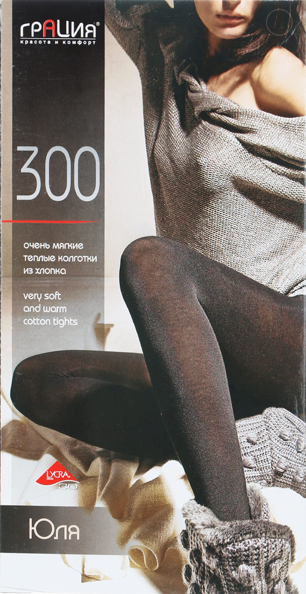 Колготки женские Грация Юля 300, цвет: черный. Размер 6 (50)