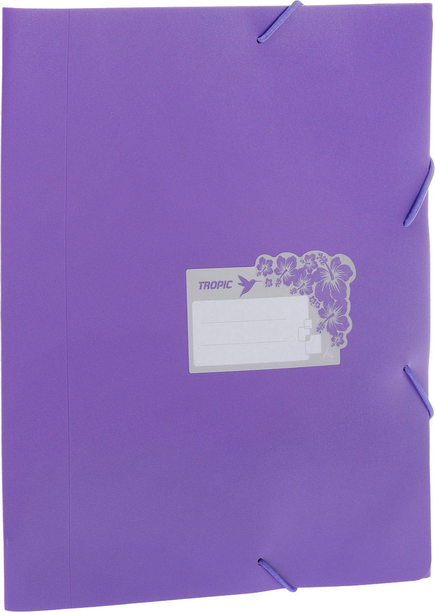 Бюрократ Папка-короб на резинке Tropic формат А4 цвет фиолетовый