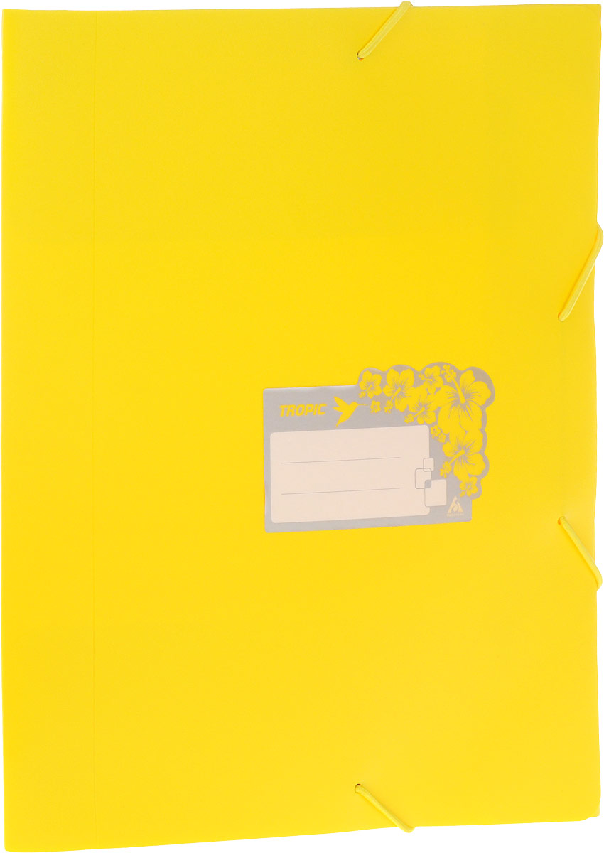 Бюрократ Папка-короб на резинке Tropic формат А4 цвет желтый