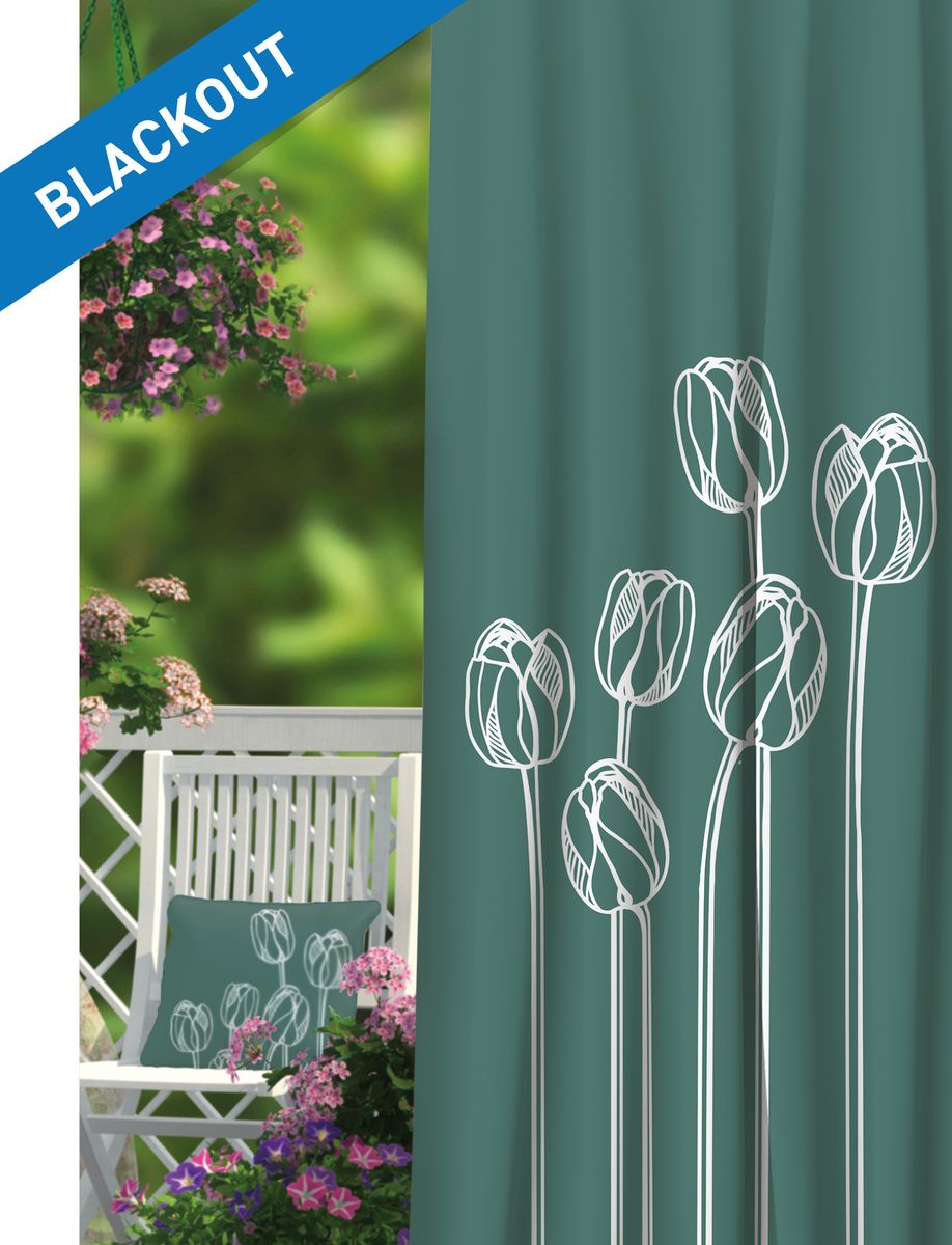 Штора Волшебная ночь Tulips, на ленте, цвет: белый, морская волна, высота 270 см. 197846197846 Штора Волшебная ночь Tulips, на ленте, цвет: белый, морская волна, высота 270 см. 197846197846Шторы коллекции Волшебная ночь - это готовое решение для вашего интерьера, гарантирующее красоту, удобство и индивидуальный стиль! Штора изготовлена из многослойной ткани Blackout, которая обеспечивает 100% затемнение от света, а также защищает от сквозняков. Длина шторы регулируется с помощью клеевой паутинки (в комплекте). Изделие крепится на вшитую шторную ленту: на крючки или путем продевания на карниз. Дизайнеры марки Волшебная ночь предлагают уже сформированные комплекты штор из различных тканей и рисунков для создания идеальной композиции на окне. Для удобства выбора дизайны штор распределены в стилевые коллекции: этно, версаль, лофт, прованс. В коллекции Волшебная ночь к данной шторе вы также сможете подобрать шторы из других тканей: габардин и сатен (частичное затемнение), вуаль (практически нулевое затемнение), которые будут прекрасно сочетаться по дизайну и обеспечат особый уют вашему дому.