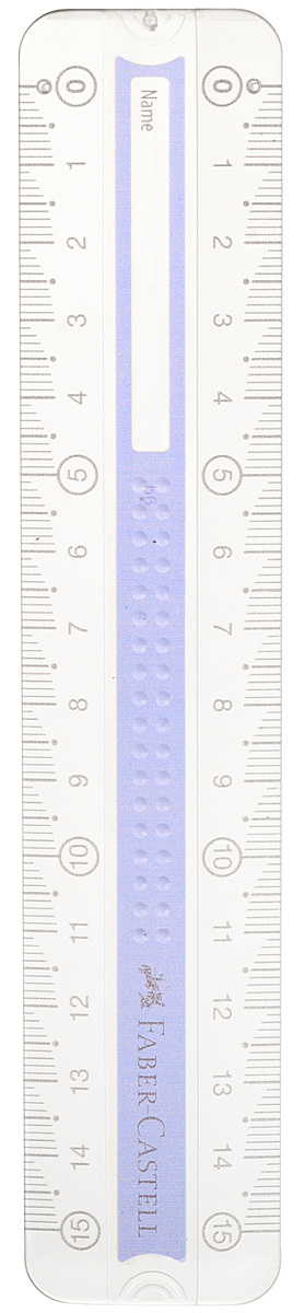 Faber-Castell Линейка Grip 15 см цвет фиолетовый171016_фиолетовый Faber-Castell Линейка Grip 15 см цвет фиолетовый171016_фиолетовыйЛинейка Grip на 15 см от немецкой компании Faber-Castell настолько прочная и удобная, что прекрасно подойдет как для школьного технического черчения, так и для более профессиональных измерительных или чертёжных работ. Изделие выполнено из качественного прозрачного пластика и имеет закругленные углы.Линейка прекрасно подходит как для левшей, так и для правшей благодаря наличию двух шкал с делениями (обычной и обратной).