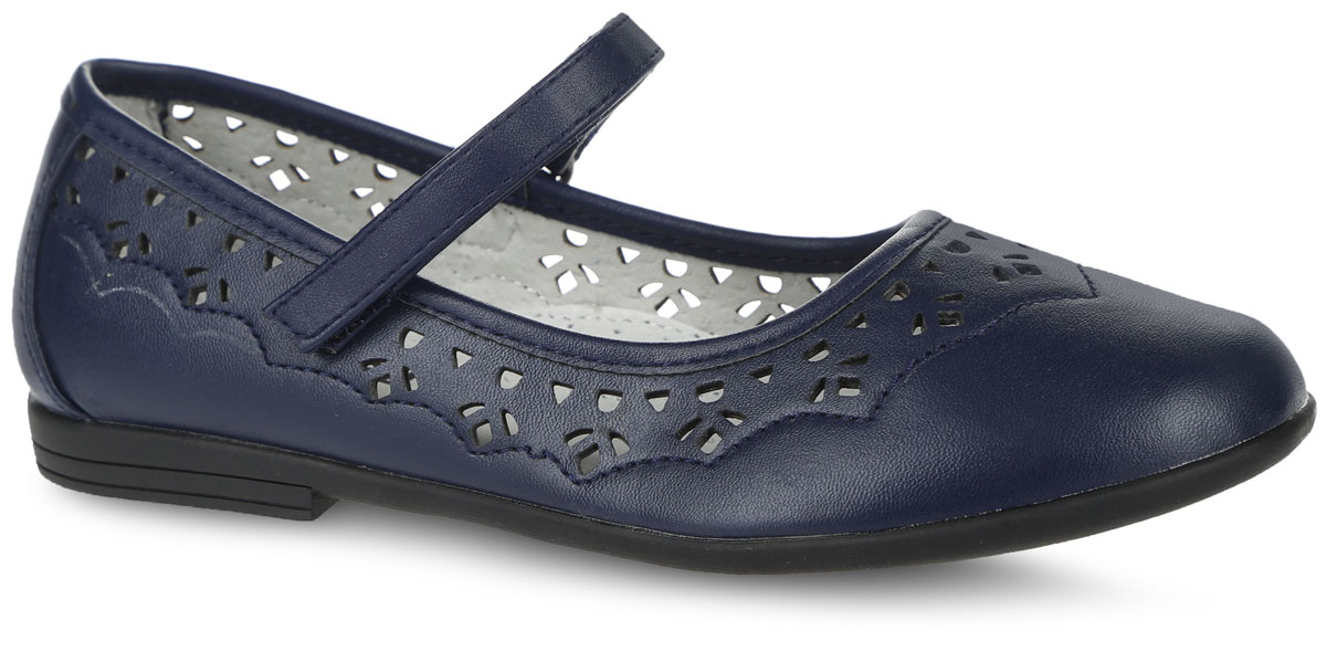 Туфли для девочки Mursu, цвет: темно-синий. 200554. Размер 28