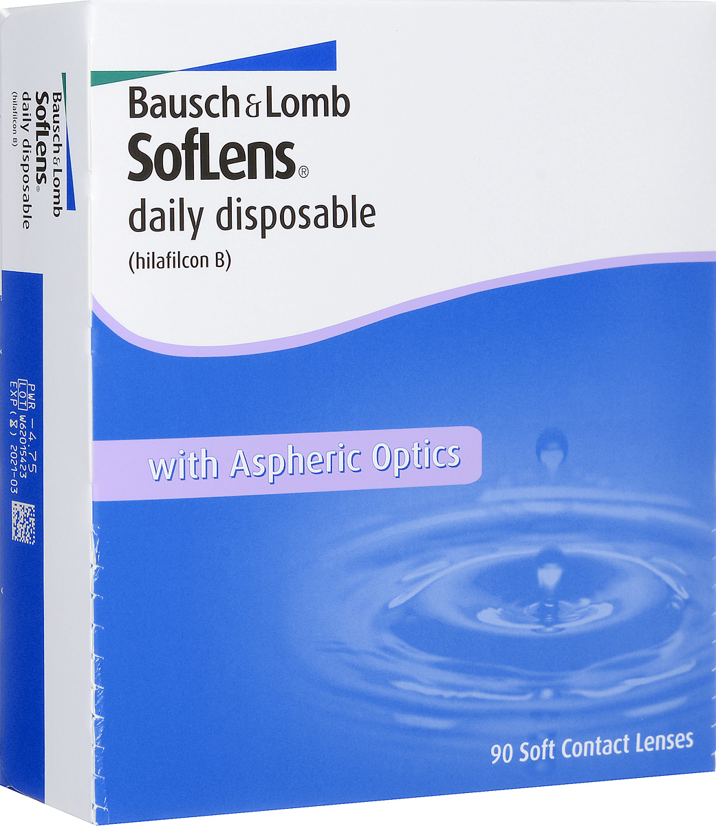 Bausch + Lomb контактные линзы Soflens Daily Disposable (90шт / 8.6 / -4.75)