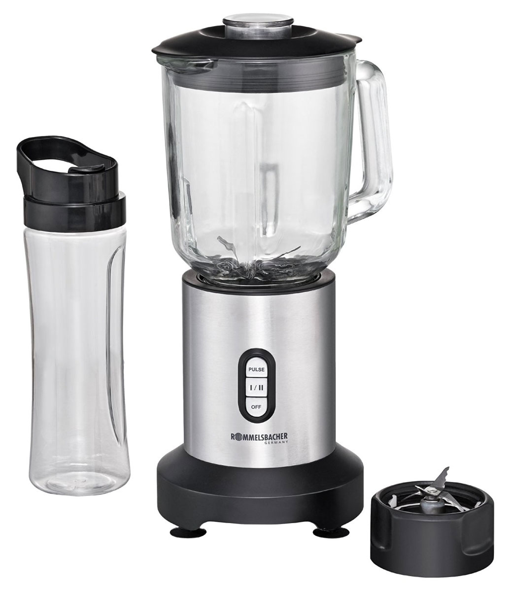 Rommelsbacher MX 350, Silver блендерMX 350 Rommelsbacher MX 350, Silver блендерMX 350Блендер Rommelsbacher MX 350 мощностью 350 Вт позволят сделать ваш повседневный рацион питания более разнообразным. Данная техника рассчитана на измельчение разных видов продуктов. При помощи него вы без труда измельчите овощи, смешаете любые ингредиенты, приготовите коктейли и соки, взобьете кремы и многое другое. При своей высокой функциональности блендер не занимает много места на кухонном столе. Он весьма компактен, а наличие нескольких режимов работы позволит без труда получить желаемый результат при измельчении продуктов.Пользоваться настольным блендером Rommelsbacher MX 350 настоящее удовольствие. Включив прибор в сеть, вам потребуется лишь загрузить продукты в емкость и выбрать подходящий режим работы. Всего лишь несколько секунд потребуется для измельчения или смешивания продуктов.