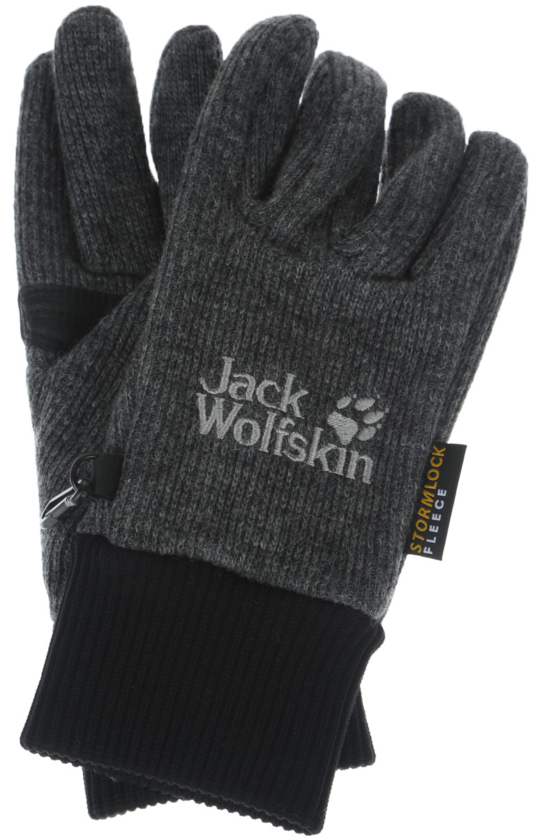 Перчатки Jack Wolfskin Stormlock Knit, цвет: темно-серый. 1900921-6350. Размер XL (26/28)