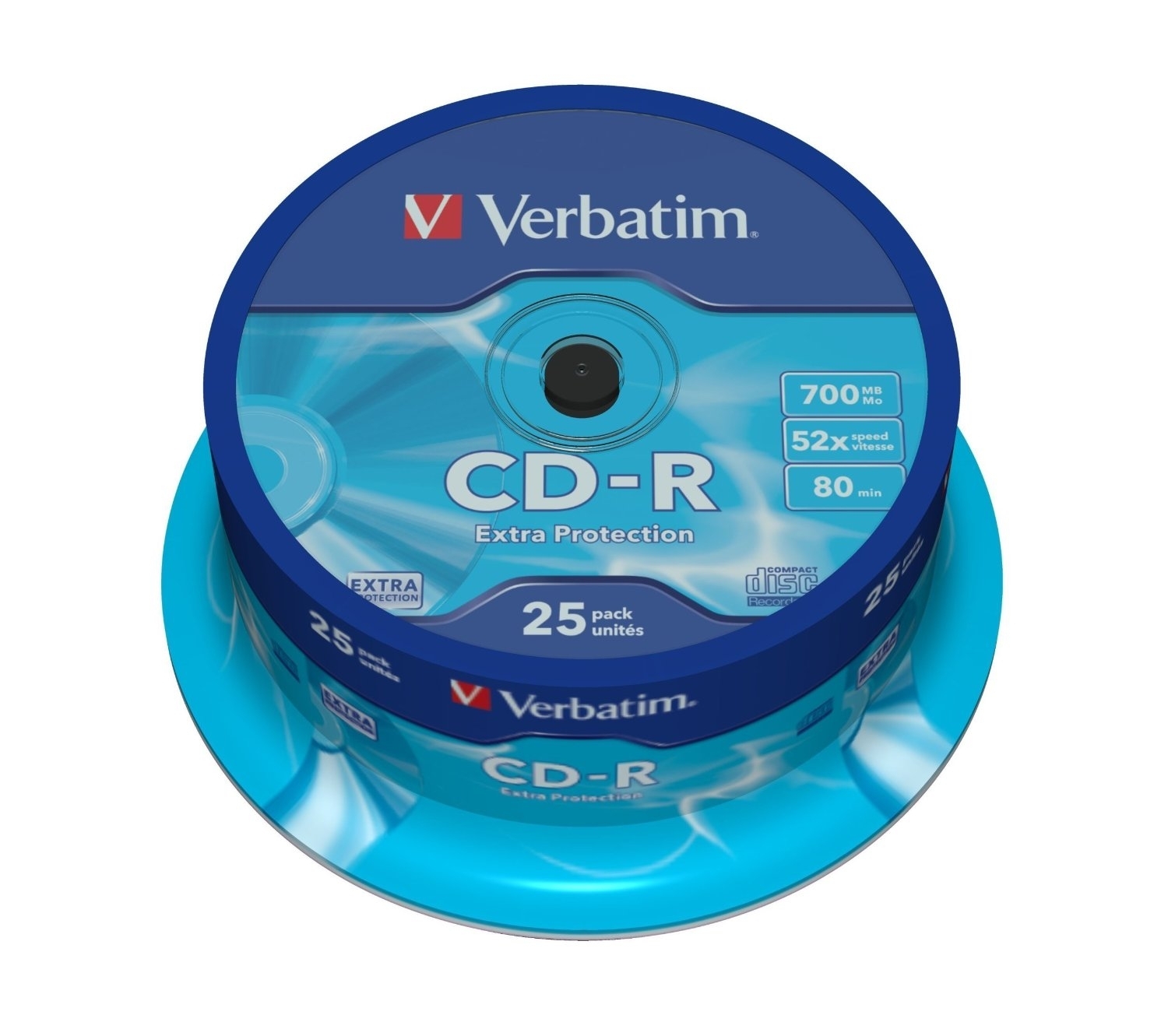 Диск CD-R Verbatim 700Mb 52x DataLife Cake Box, 25 шт (43432)