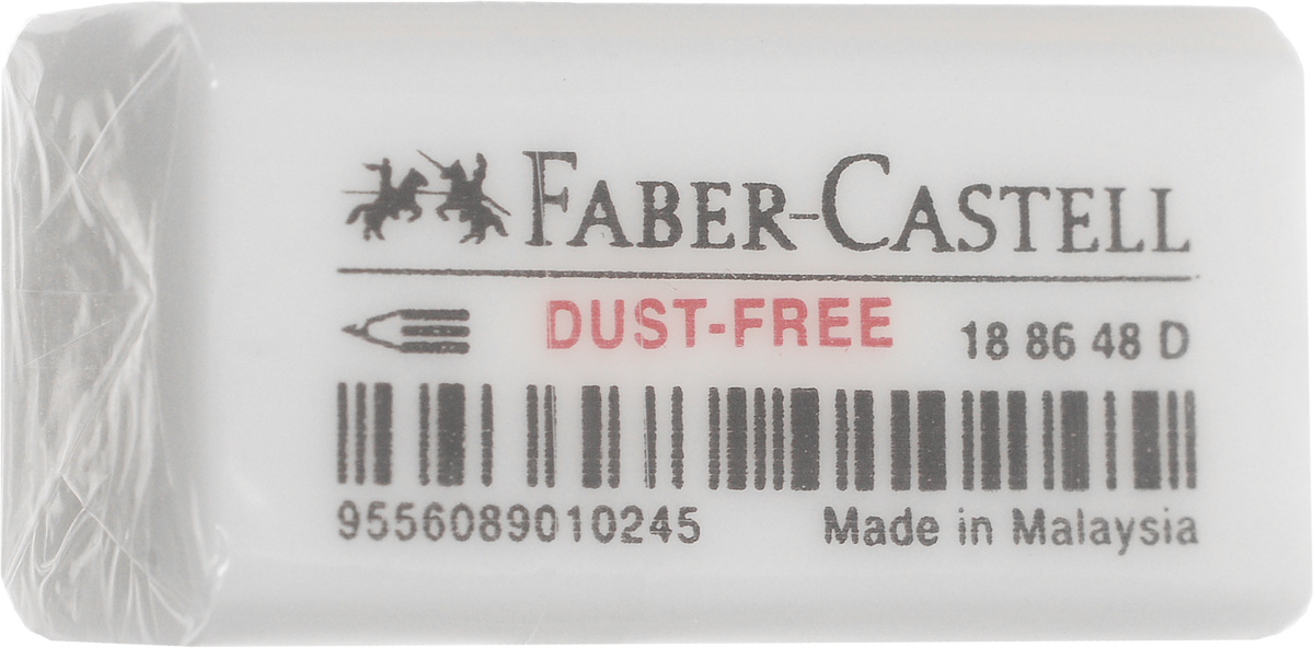 Faber-Castell Ластик Dust Free цвет белый187298 Faber-Castell Ластик Dust Free цвет белый187298Ластик Faber-Castell Dust Free - незаменимый аксессуар для любого школьника или студента. Качественный ластик из ПВХ в защитной упаковке не содержит фталаты, пригоден для графитных простых и цветных карандашей. Ластик имеет однородную структуру, не оставляет грязи, не портит бумагу.Благодаря компактному размеру, ластик помещается в любой школьный пенал.
