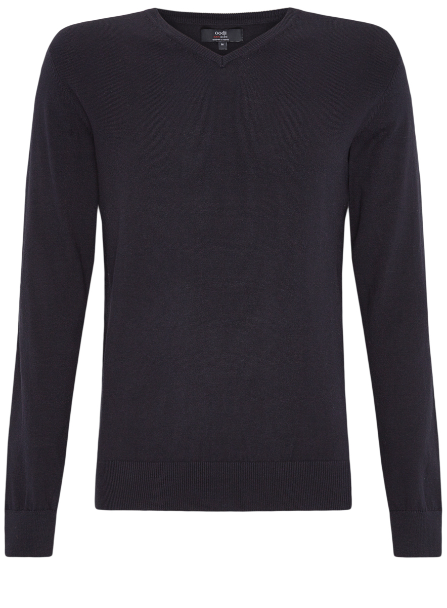 Пуловер мужской oodji Basic, цвет: черный. 4B212004M/39796N/2900N. Размер XL (56)