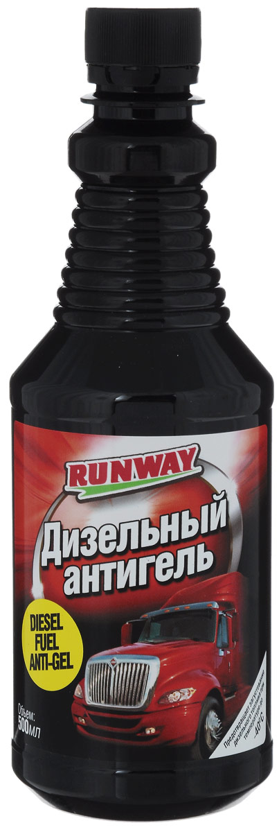 Антигель дизельный Runway, 500 млRW5048 Антигель дизельный Runway, 500 млRW5048Дизельный антигель Runway препятствует росту восковых кристаллов и загустеванию дизельного топлива при низких температурах. Предотвращает загустевание дизельного топлива при температурах до -40°С. Снижает предельную температуру фильтруемости до -36°С. Предотвращает замерзание топливной системы. Совместим со всеми видами дизельного топлива. Внимание! Продукт не вызывает оттаивания замерзшего дизельного топлива.Товар сертифицирован.