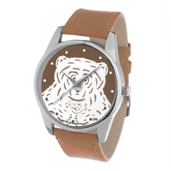 Часы Mitya Veselkov Медведь на коричневом. Color-123
