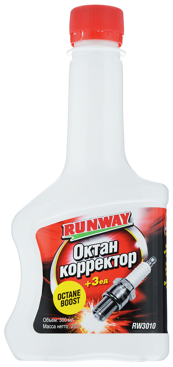 Октан-корректорRunway, в бензобак, 300 млRW3010 Октан-корректорRunway, в бензобак, 300 млRW3010Октан-корректорRunway повышает октановое число бензина. Устраняет шумы и детонационные стуки двигателя вызванные использованием низкооктанового или некачественного бензина. Улучшает экономичность двигателя. Уменьшает образование отложений и препятствует коррозии топливной системы.Товар сертифицирован.