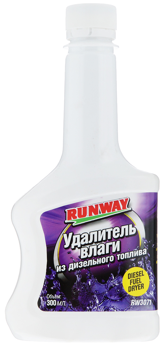 Удалитель влаги из дизтоплива Runway, 300 млRW3071 Удалитель влаги из дизтоплива Runway, 300 млRW3071Средство Runway удаляет влагу из топливного бака и топливной системы дизельного двигателя. Предотвращает коррозию топливного бака, образование отложений и засорение форсунок дизельного двигателя, препятствует обледенению топливной системы в зимнее время года.Товар сертифицирован.