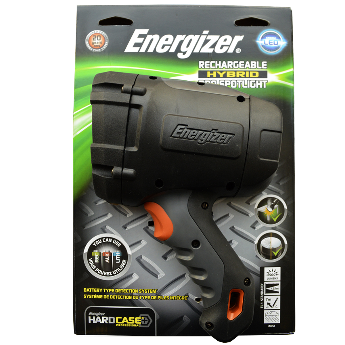 Фонарь ручной Energizer HardCasePro Rech. 639619639619 Фонарь ручной Energizer HardCasePro Rech. 639619639619Очень удобно – работает от аккумуляторных, щелочных и литиевых батареекИнновационная уникальная система распознавания батареекСветодиод CreeАвтомобильное зарядное устройство в комплектеЧрезвычайно длительный срок службы – рассчитан на 15 летРаботает от 4 аккумуляторных батареек типоразмера AA (в комплекте)