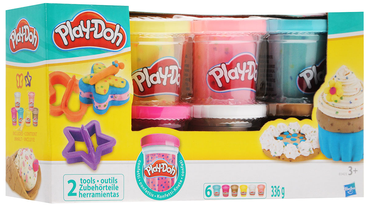 Play-Doh Набор пластилина Конфетти 6 цветов