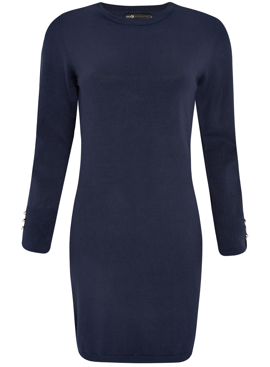 Платье oodji Collection, цвет: темно-синий. 73912217-1B/33506/7900N. Размер XXL (52)