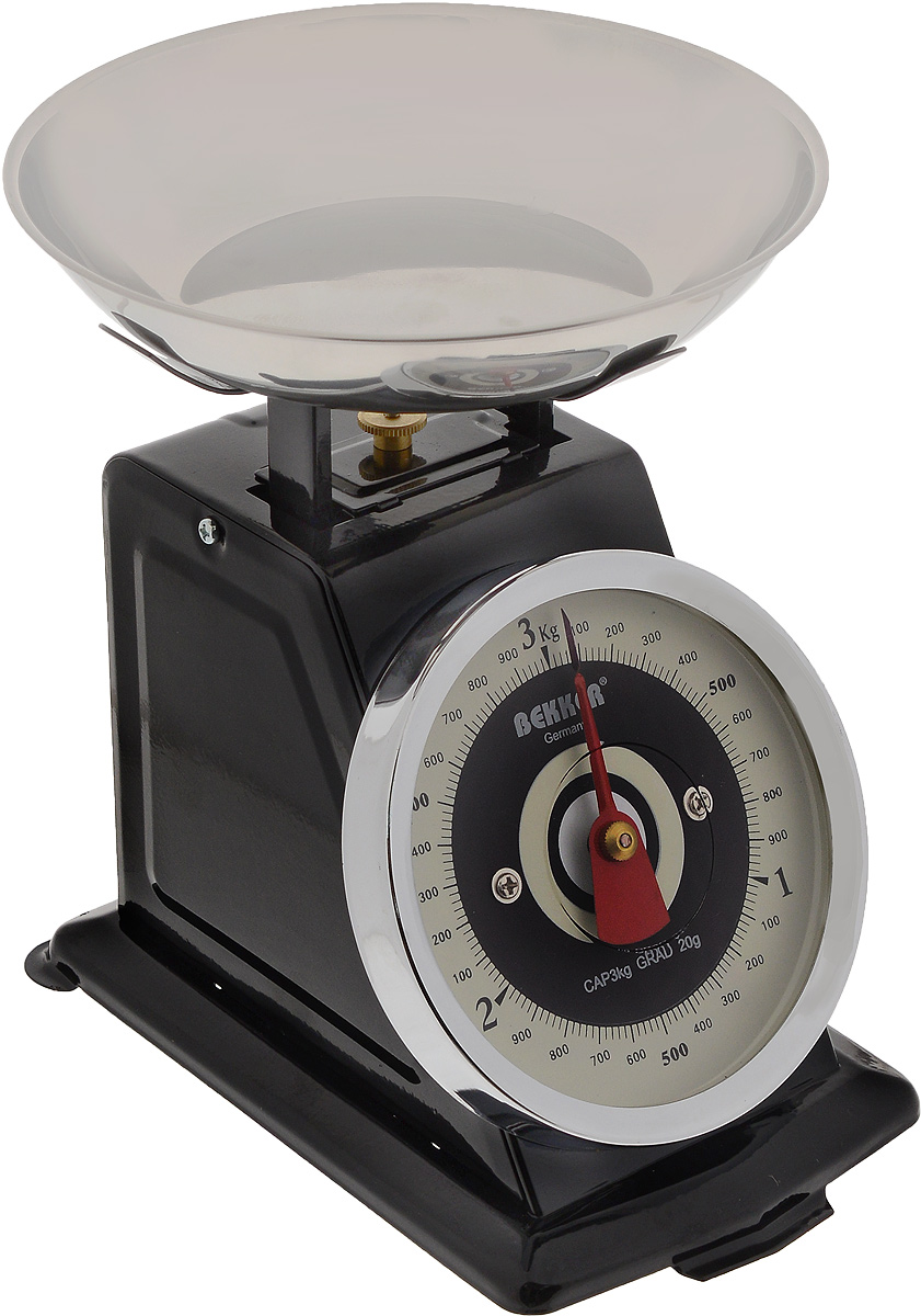 Весы кухонные Bekker, до 3 кгBK-9104 Весы кухонные Bekker, до 3 кгBK-9104Механические кухонные весы Bekker придутся по душе каждой хозяйке и станут незаменимым аксессуаром на кухне. Корпус весов выполнен из нержавеющей стали. Съемная чаша выполнена из нержавеющей стали. Весы выдерживают до 3 килограмм.С помощью таких механических весов можно точно контролировать пропорции ингредиентов.