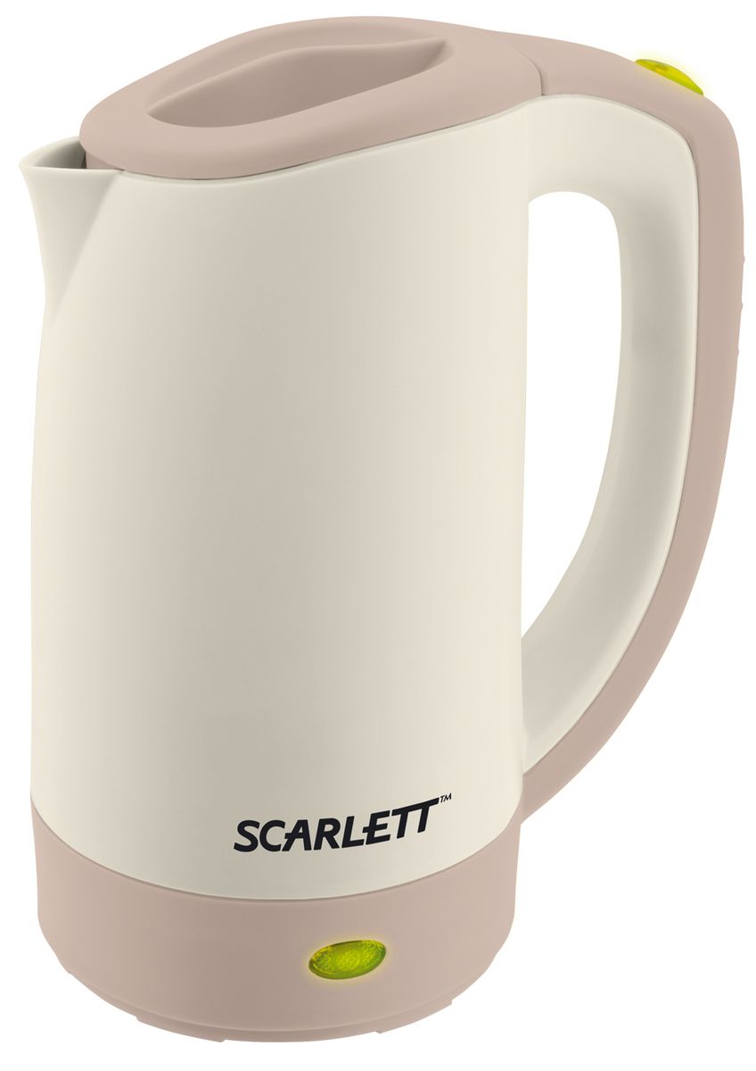 Scarlett SC-021, Beige электрический чайникSC-021 Scarlett SC-021, Beige электрический чайникSC-021Компактный электрический дорожный чайник Scarlett SC-021. Высота данного устройства составляет 19 см. Корпус выполнен из экологического термостойкого пластика. Имеет широко открывающуюся крышку, которая очень удобна для наполнения. Чайник автоматически отключается при недостаточном количестве воды.