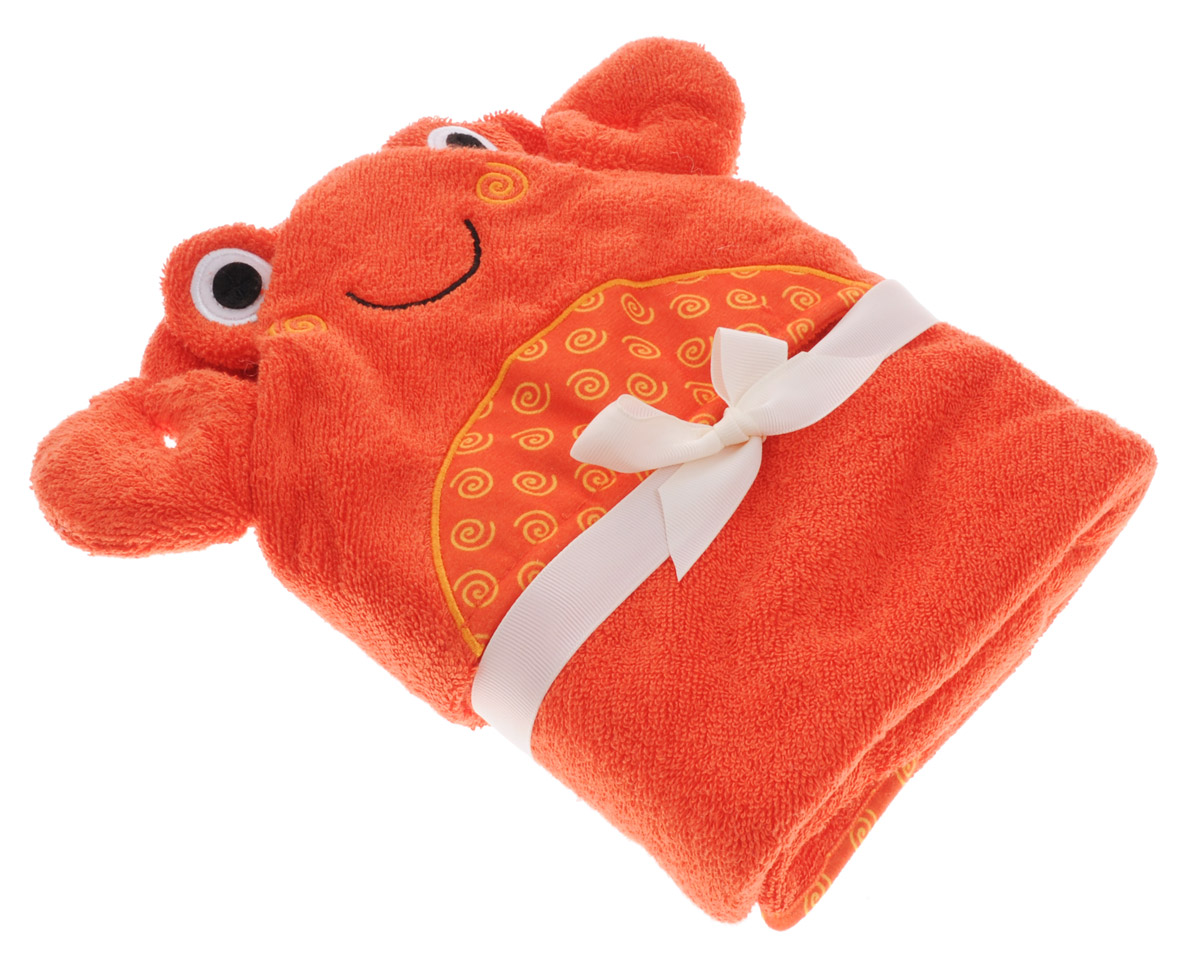 Zoocchini Полотенце с капюшоном Крабик Чарли 76 х 76 см00559 Zoocchini Полотенце с капюшоном Крабик Чарли 76 х 76 см00559Вашему малышу будет сухо и уютно, а выглядеть он будет таким милым после купания в мягком и отлично впитывающем махровом полотенце с капюшоном Zoocchini Крабик Чарли! Большое полотенце с уютным капюшоном подарит дружеское объятие, которое понравится детям и родителям.Идеально для малышей до 18 месяцев.Уход: ручная или машинная стирка при температуре не выше 30 °C, нельзя отбеливать, сушить при низкой температуре.