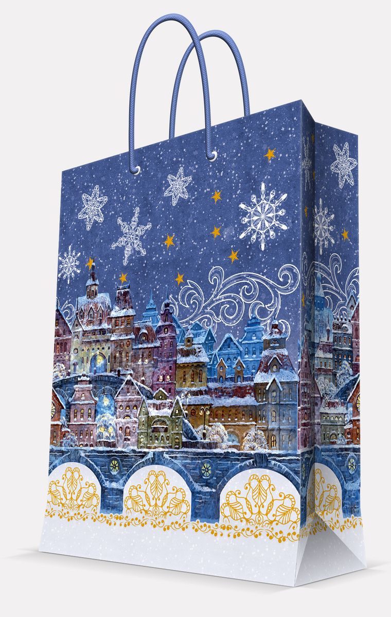Пакет подарочный Magic Time Сказочный город, 26 х 32,4 х 12,7 см42008 Пакет подарочный Magic Time Сказочный город, 26 х 32,4 х 12,7 см42008Подарочный пакет Magic Time Сказочный город, изготовленный из плотной бумаги, станет незаменимым дополнением к выбранному подарку. Пакет выполнен с глянцевой ламинацией, что придает ему прочность, а изображению - яркость и насыщенность цветов. Для удобной переноски на пакете имеются две ручки из шнурков.Подарок, преподнесенный в оригинальной упаковке, всегда будет самым эффектным и запоминающимся. Окружите близких людей вниманием и заботой, вручив презент в нарядном, праздничном оформлении.Плотность бумаги: 140 г/м2.