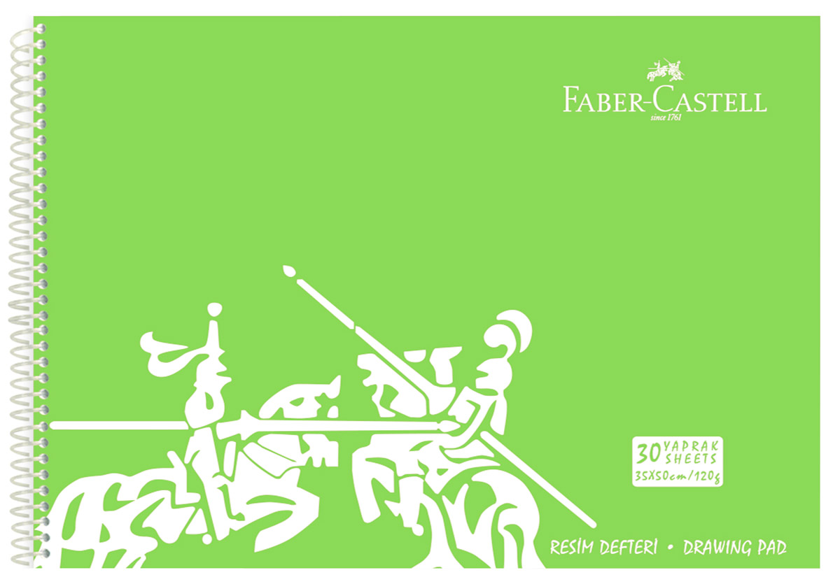 Faber-Castell Блокнот для рисования формат А3 30 листов цвет салатовый400136_салатовый Faber-Castell Блокнот для рисования формат А3 30 листов цвет салатовый400136_салатовыйБлокнот для рисования Faber-Castell идеален для рисунков, эскизов или заметок. Внутренний блок на спирали состоит из 30 листов белоснежной бумаги формата А3. Листы с микроперфорацией для удобного отрыва. Обложка выполнена из цветного гибкого пластика.