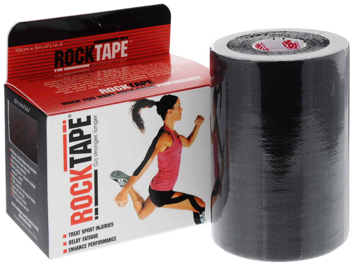 Кинезиотейп Rocktape Big Daddy, цвет: черный, 10 x 500 смRCT100-BK-MB Кинезиотейп Rocktape Big Daddy, цвет: черный, 10 x 500 смRCT100-BK-MBКинезиотейп Rocktape Big Daddy предназначен для снятия отеков и рассасывания гематом. Уменьшает мышечную усталость и способствует притоку крови для более быстрого восстановления. Не содержит латекса и цинка. 180% эластичности