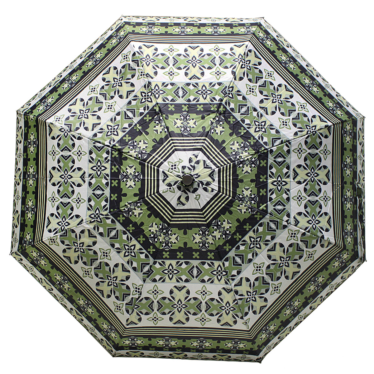 Зонт женский Vogue, зеленый, белый, черный. 351V-4
