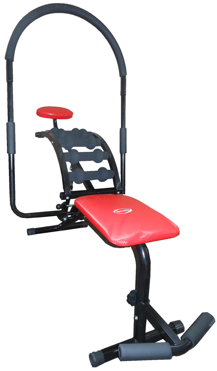Cкамья для пресса Sport Elit AB KingSE-9108 Cкамья для пресса Sport Elit AB KingSE-9108Новая, улучшеная модификация супер-популярного тренажера для пресса - Ab King. Новая версия Ab King оснащена массажными роликами на спинке тренажера. Массажные ролики способствуют максимальному расслаблению мышц спины, при максимально эффективной нагрузке на брюшной пресс. Массажные ролики выполнены из мягкого вспененного полиуретана, во время отклонения назад и подъема спинки они прокручиваются, обеспечивая качественный массаж с расслабляющим эффектом.Тренажер имеетугла наклона, поэтому вы с легкостью сможете подстроить его именно под ваш рост и вес. Тренажер оснащен поддержкой для ног, что делает его очень удобным в использовании. Назначение тренажера:массаж спины;развитие мышц верхнего, среднего, нижнего пресса;развитие косых мышц живота. Характеристики: Материал: металл, кожезаменитель. Регулируемая нагрузка от 90° до 200°. Максимальный вес пользователя: 120 кг. Вес тренажера: 13 кг. Габариты тренажера в рабочем состоянии: 159 см х 67,5 см х 114 см. Размер упаковки: 114 см х 41 см х 21 см.
