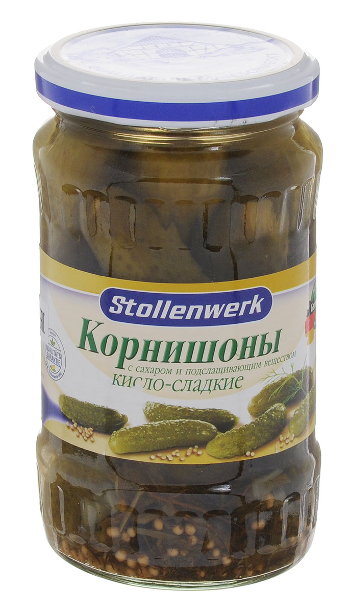 Stollenwerk корнишоны огурцы, 370 мл stollenwerk горошек молодой деликатесный 720 мл