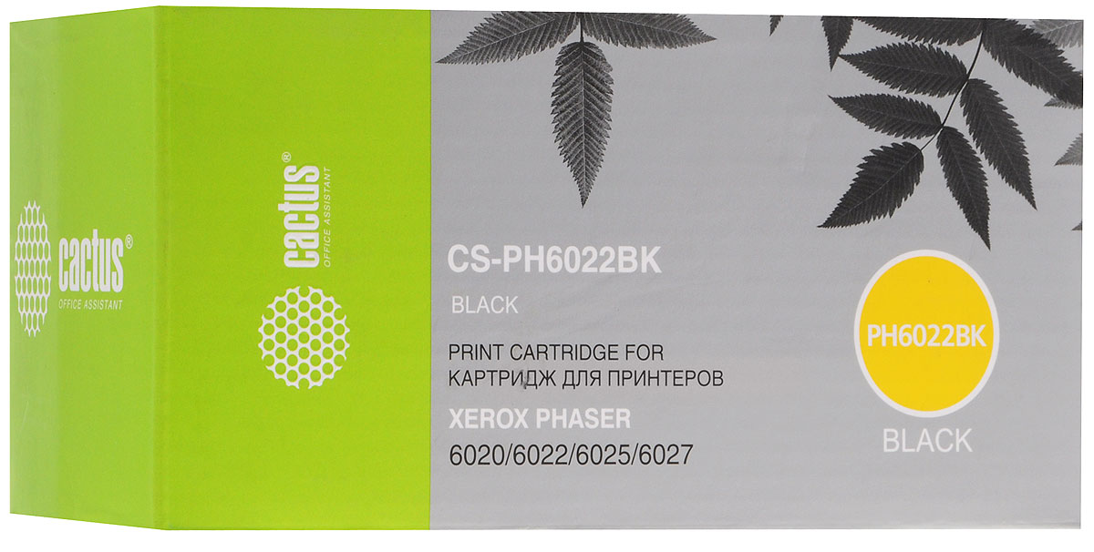 Cactus CS-PH6022BK 106R02763, Black тонер-картридж для Xerox Phaser 6020/6022/WC6025/6027