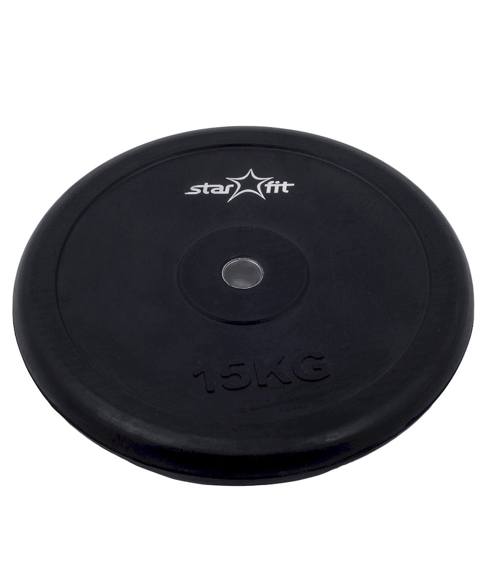 Диск обрезиненный Starfit BB-202, посадочный диаметр 26 мм, 15 кгУТ-00007174 Диск обрезиненный Starfit BB-202, посадочный диаметр 26 мм, 15 кгУТ-00007174Диск Star Fit BB-202 подходит для гантелей и грифов диаметром 26 мм. Он изготовлен из прочного металла и имеет резиновое покрытие. Высокое качество обеспечивает безопасность занятий спортом. Диск оснащен металлической втулкой для загрузки и снятия диска со штанги. Для тренировки в домашних условиях чаще всего применяются обрезиненные диски со специальным покрытием, которые не царапают пол и не гремят, привлекая излишнее внимание соседей. При покупке дисков обязательно обращайте внимание на допустимый вес, который может выдержать гриф.Посадочный диаметр: 26 мм. Вес: 15 кг.